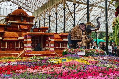 Floral replica of Begur Temple, Lalbagh Flower Show August 2026