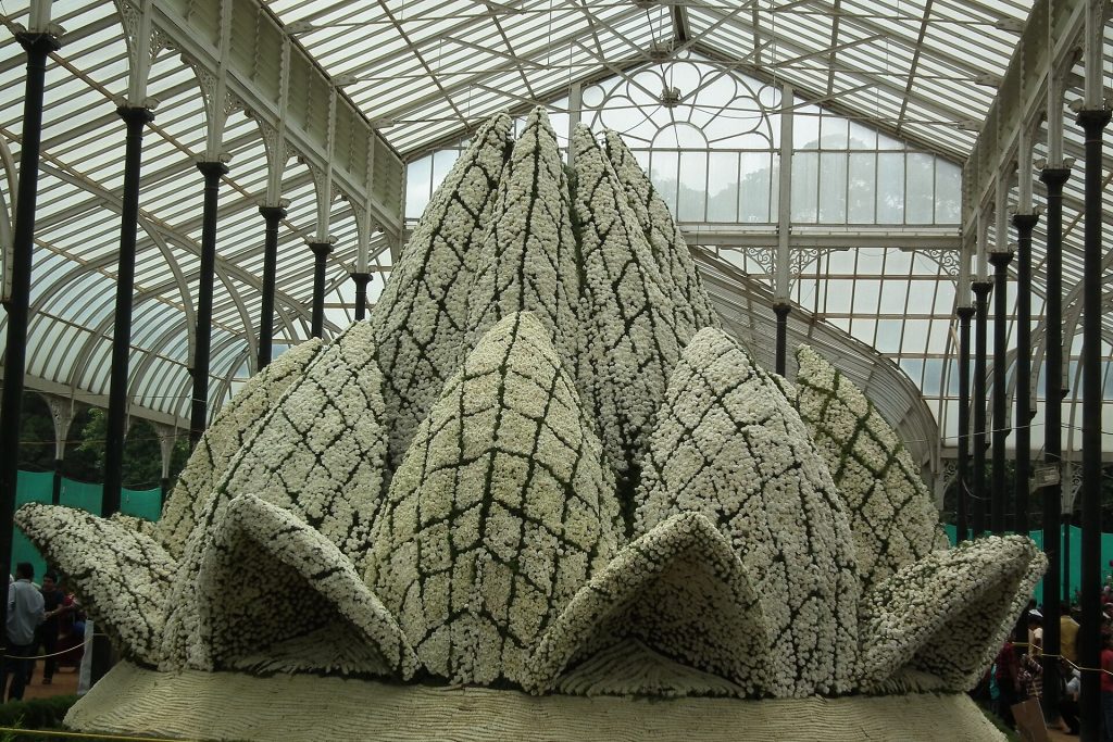 Lotus temple replica at lalbagh flower show_August 2011