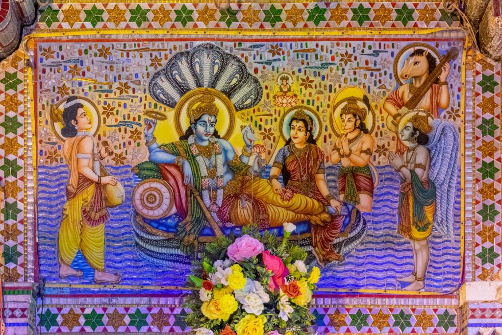 Mural depicting Hindu Deities 